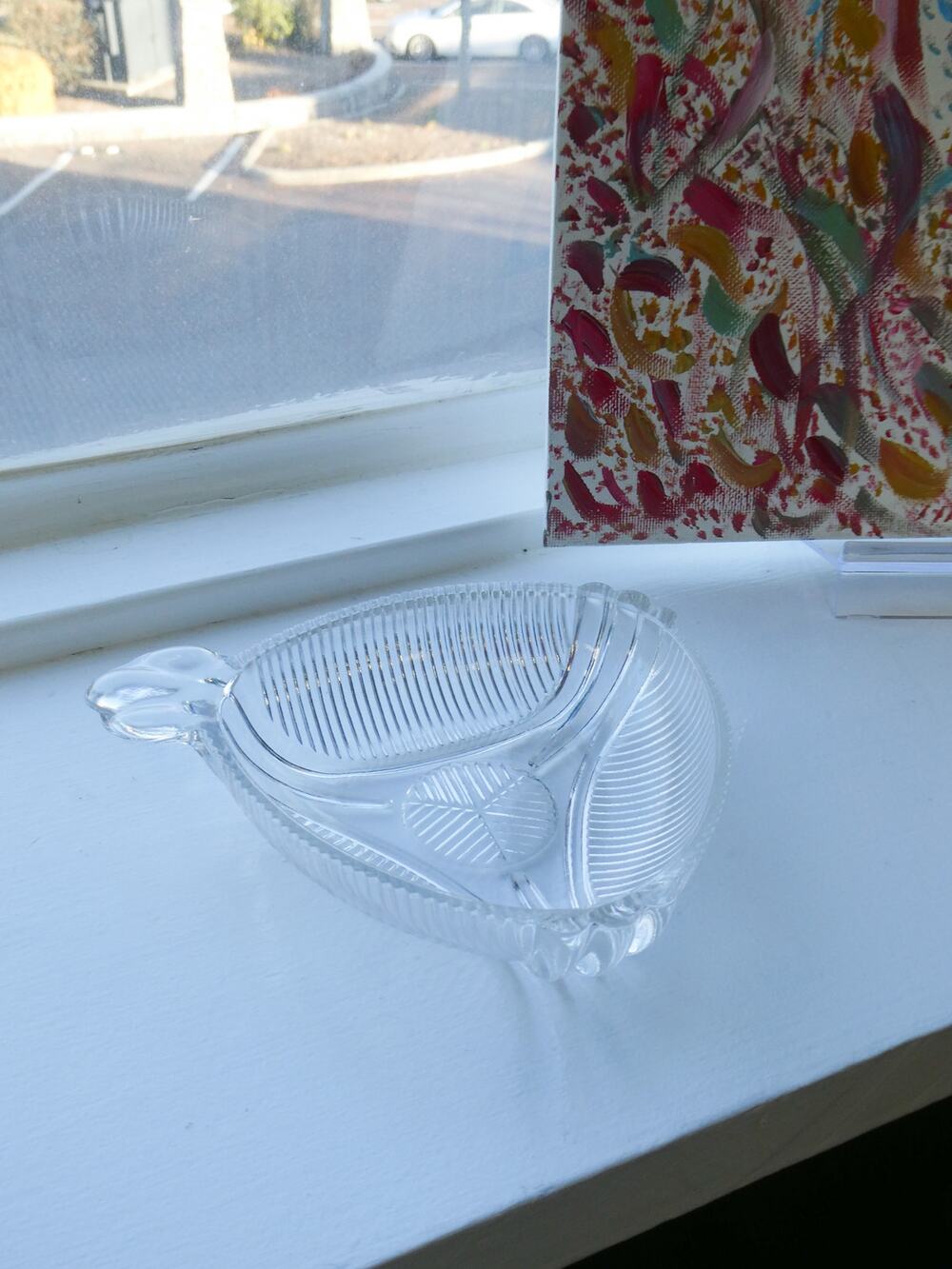 Glass Jewelry Dish Antique Shell Dish